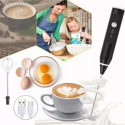 Batedor Misturador Misturador Elétrico para Bebidas Leite Café Clara de Ovos 2 EM 1