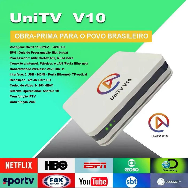 UniTV V10 Conversor Smart TV Box Android 11 WiFi