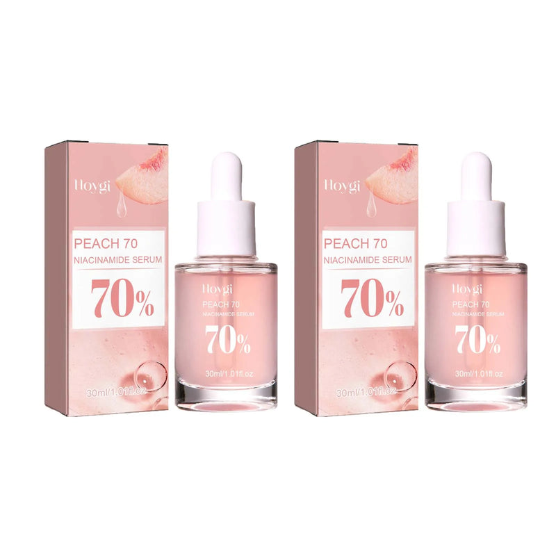 Pêssego 70% niacinamida soro facial desvanece-se melanina hidratante encolher poros suave brilho cuidados com a pele removedor de manchas escuras soro