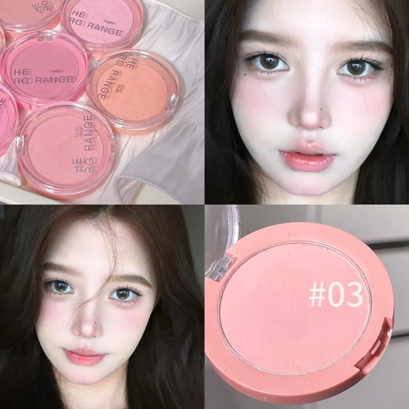 HERORANGE pó blush natural cor fosca baixa saturação nude coreano puro sexy novo pó blush