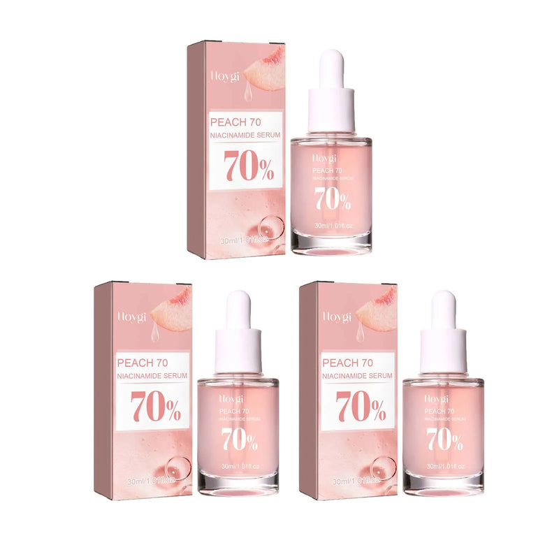 Pêssego 70% niacinamida soro facial desvanece-se melanina hidratante encolher poros suave brilho cuidados com a pele removedor de manchas escuras soro