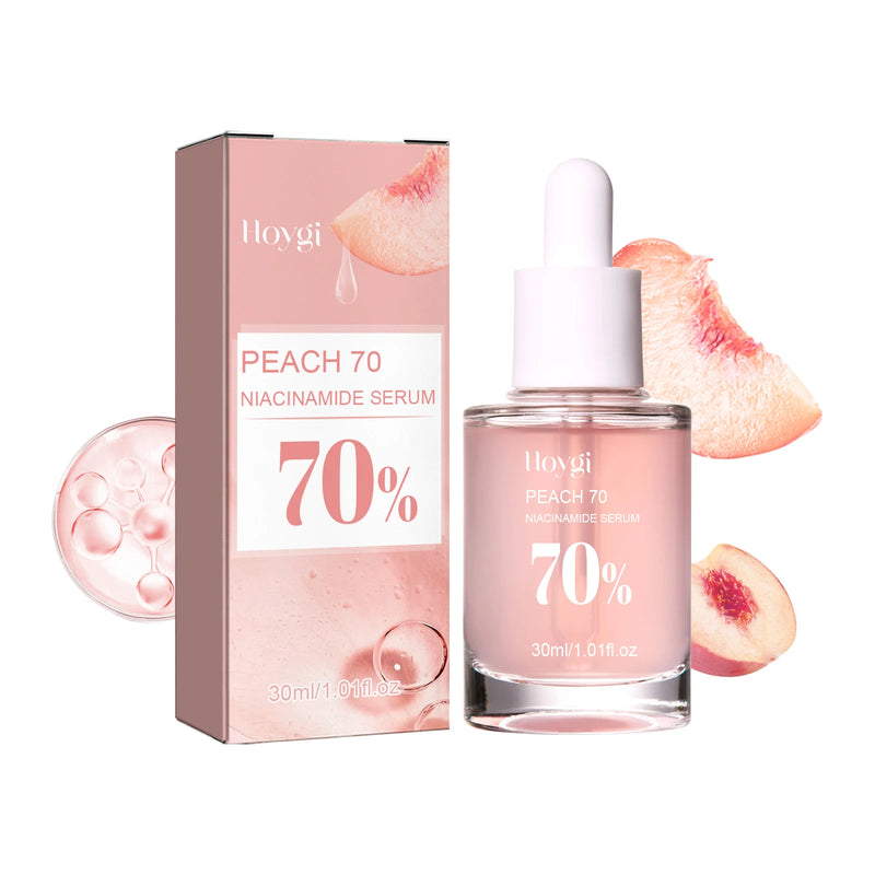 Pêssego 70% niacinamida soro facial desvanece-se melanina hidratante encolher poros suave brilho cuidados com a pele removedor de manchas escuras soro