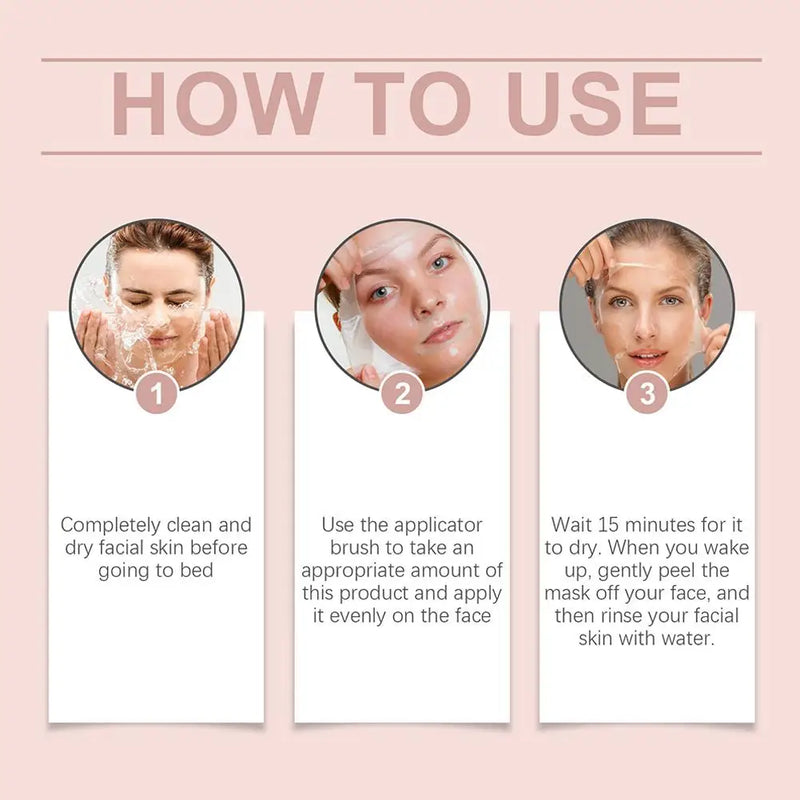 Máscara facial de colágeno para embrulho noturno, máscara de embrulho noturno de colágeno coreano hidrata profundamente creme de máscara de cuidados noturnos 75ml