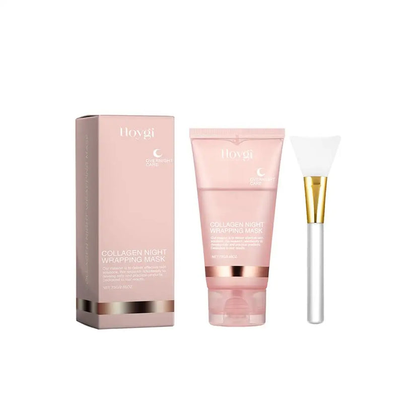 Máscara facial de colágeno para embrulho noturno, máscara de embrulho noturno de colágeno coreano hidrata profundamente creme de máscara de cuidados noturnos 75ml