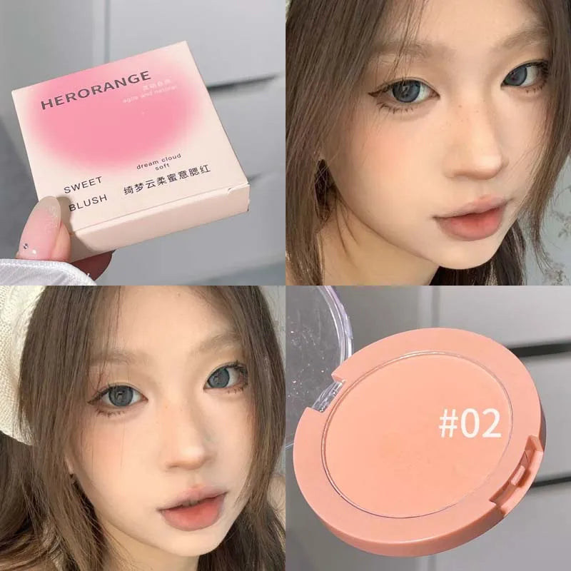 HERORANGE pó blush natural cor fosca baixa saturação nude coreano puro sexy novo pó blush