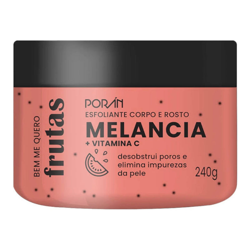 Kit c/ 3 Itens Esfoliante, Hidratante e Sabonete Corpo e Rosto Melancia Porán