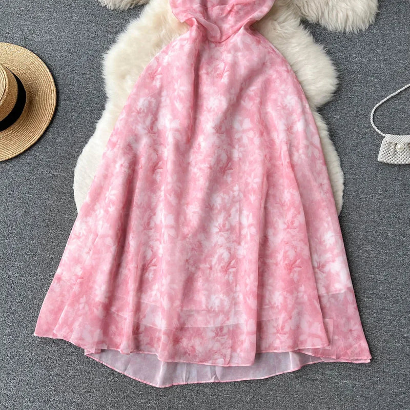 Singiny feminino floral cinta de espaguete vestido elástico ruched sexy oco sem costas vestido de festa verão boho férias praia vestido de verão